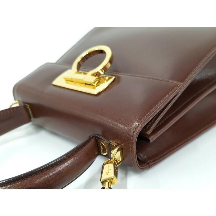 Salvatore Ferragamo ショルダーバッグ 2WAY レザー ブラウン