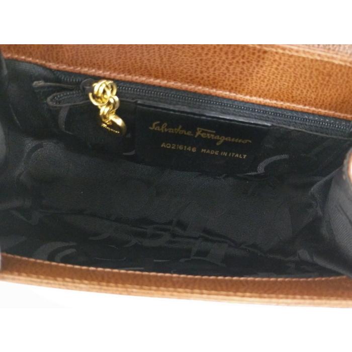Salvatore Ferragamo ショルダーバッグ ガンチーニ レザー ブラウン