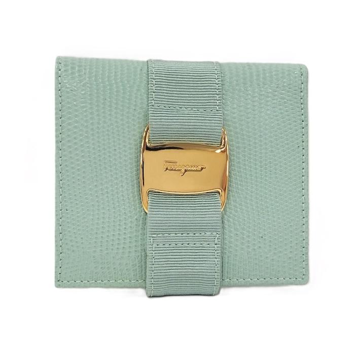 Salvatore Ferragamo グリーン 二つ折り財布 フェラガモ 二つ折り財布/ミニ財布 財布 レディース ガンチーニ