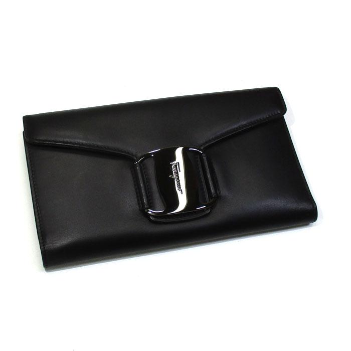 FERRAGAMO 【中古】Salvatore Ferragamo 三つ折り 長財布 ヴァラ