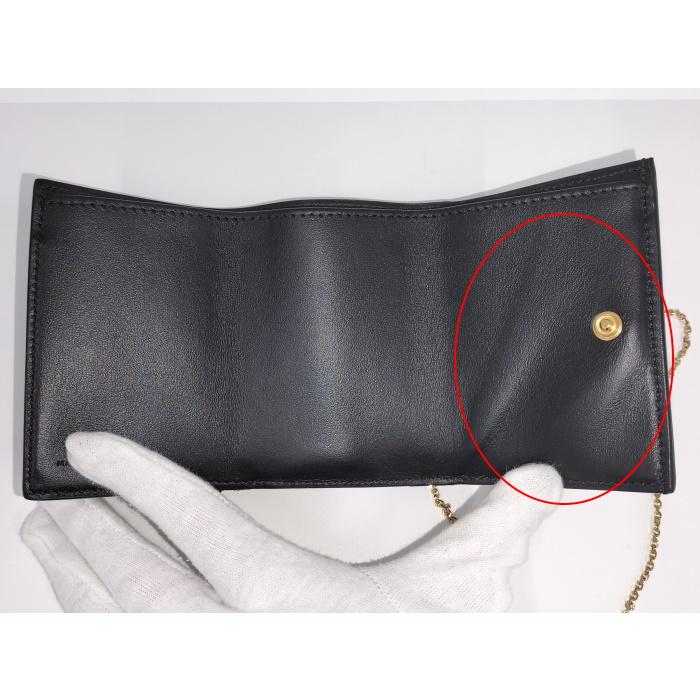 FENDI チェーンウォレット 三つ折り財布 ローマ レザー ブラック