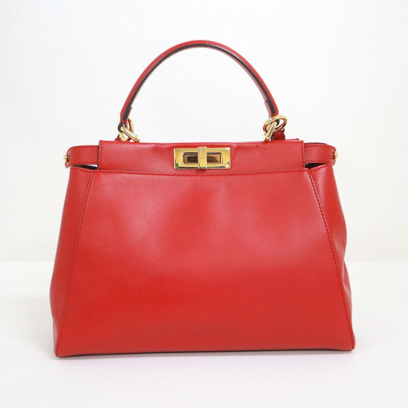FENDI フェンディ ピーカブーレギュラー 2WAYショルダーバッグ レザー 