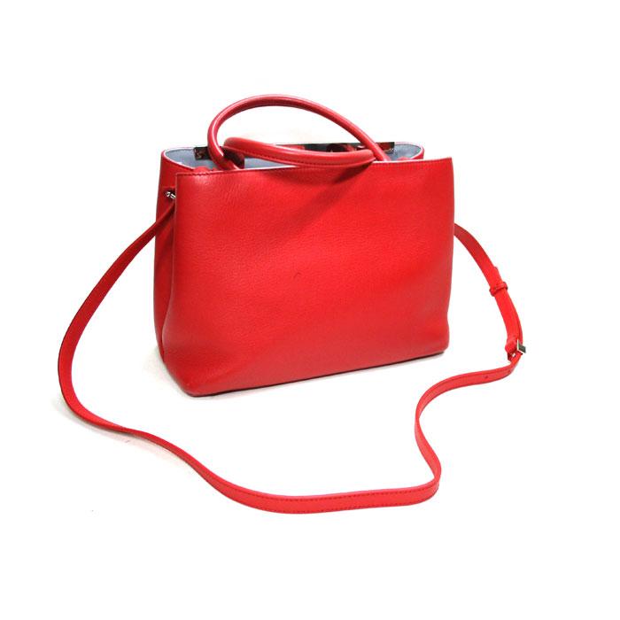 FENDI プチトゥージュール レザー レッド 8BH253 ショルダー FENDI 【中古】フェンディ プチトゥージュール 2WAY ショルダー