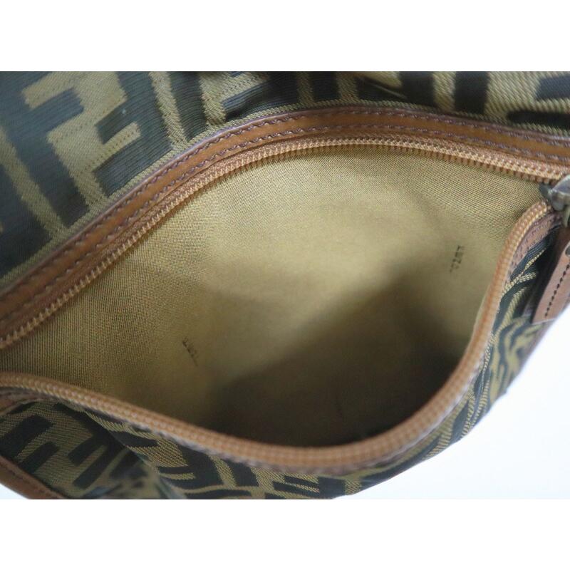 FENDI フェンディ ズッカ・ショルダーバッグ 7VA152 カーキ×ブラウン