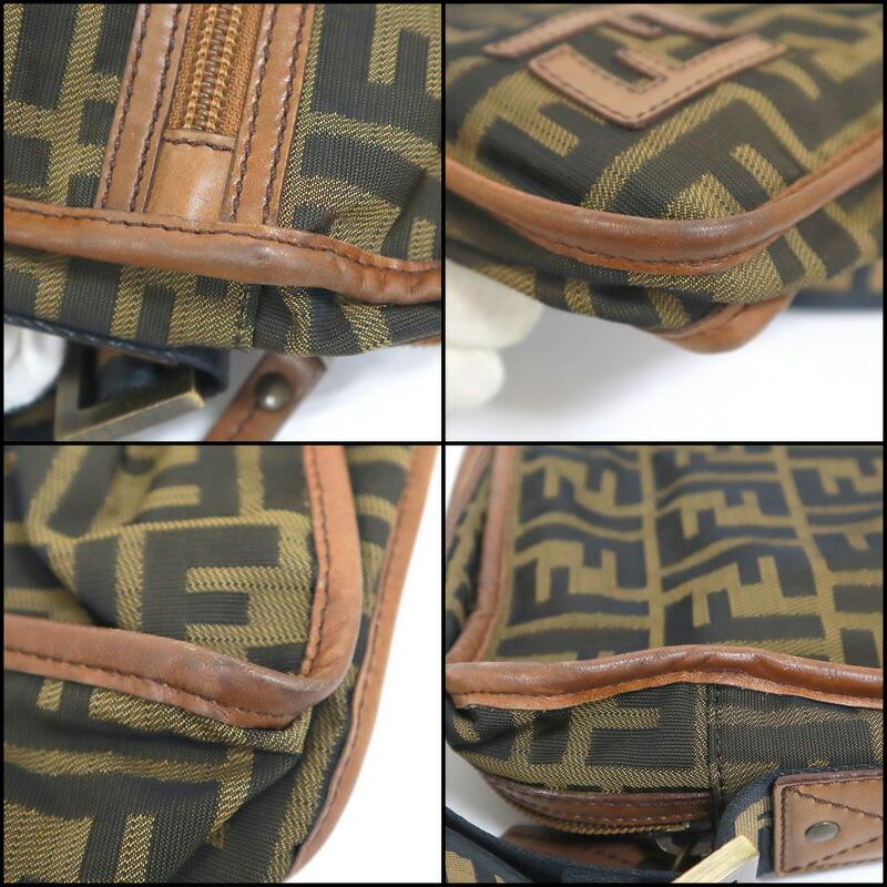 FENDI フェンディ ズッカ・ショルダーバッグ 7VA152 カーキ×ブラウン FENDI フェンディ ズッカ・ショルダーバッグ 7VA152 カーキ×ブラウン