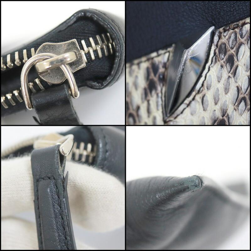 極美品 FENDI クラッチバッグ モンスターズ パイソン バグズ FENDI フェンディ クラッチバッグ バグズアイモンスター パイソン