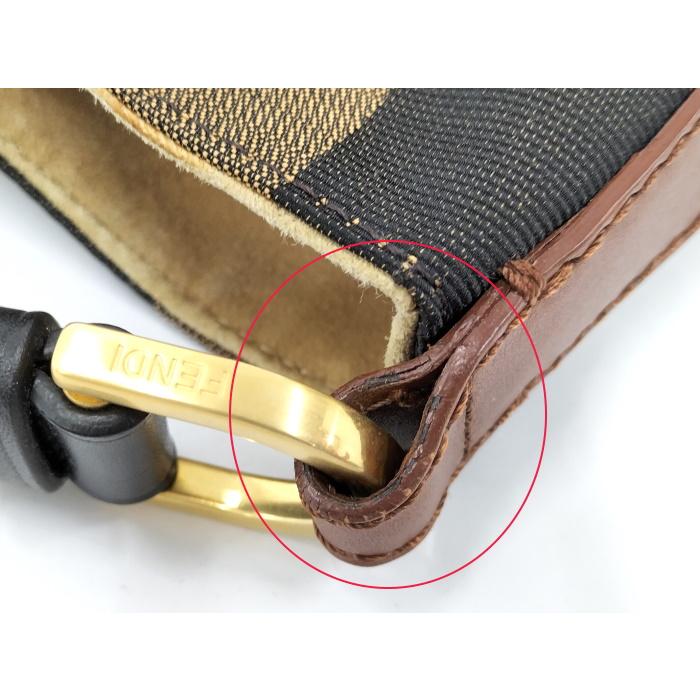 FENDI 【中古】FENDI ペカン柄 ワンショルダーバッグ キャンバス  