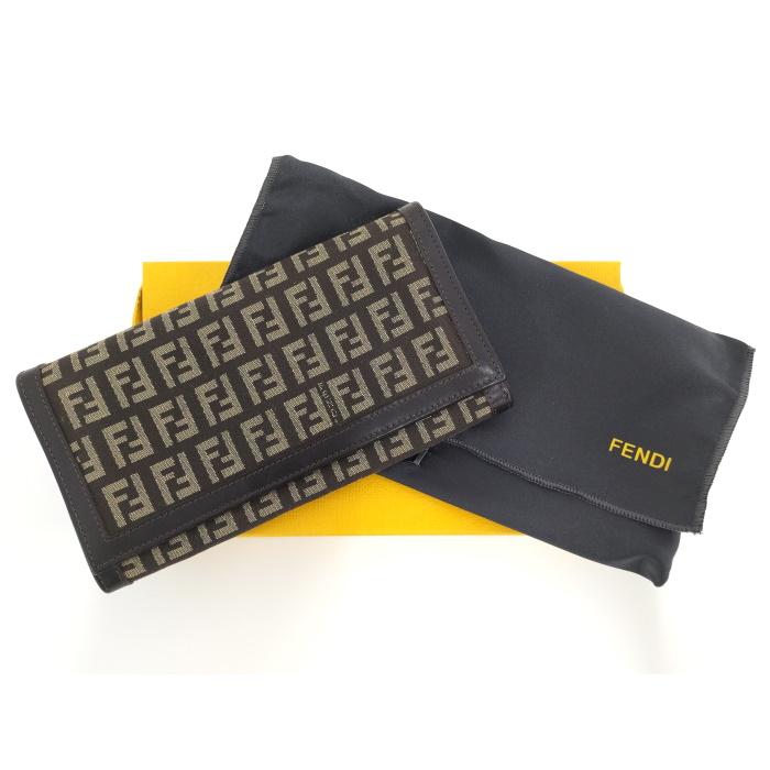 ズッキーノ フェンディ FENDI 二つ折り キャンバス キャンバス×レザー