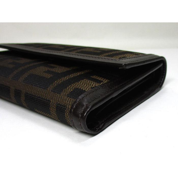 FENDI 【中古】フェンディ 三つ折り コンパクト財布 ズッカ