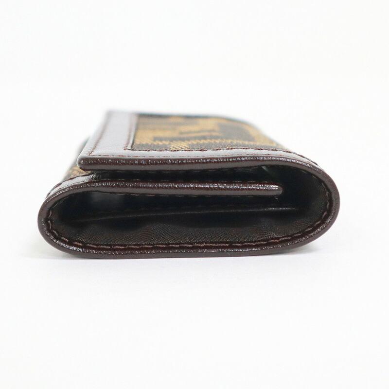 FENDI フェンディ キーケース 6連 ズッカ柄 レザー×キャンバス