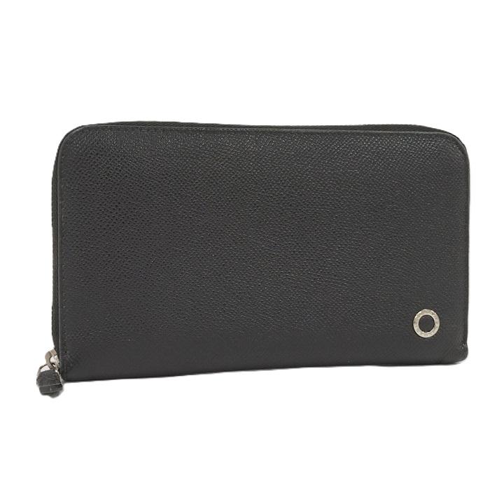 BVLGARIブラック レザー 長財布 BVLGARI ブルガリ 長財布 メンズ レザー ブラック 36966