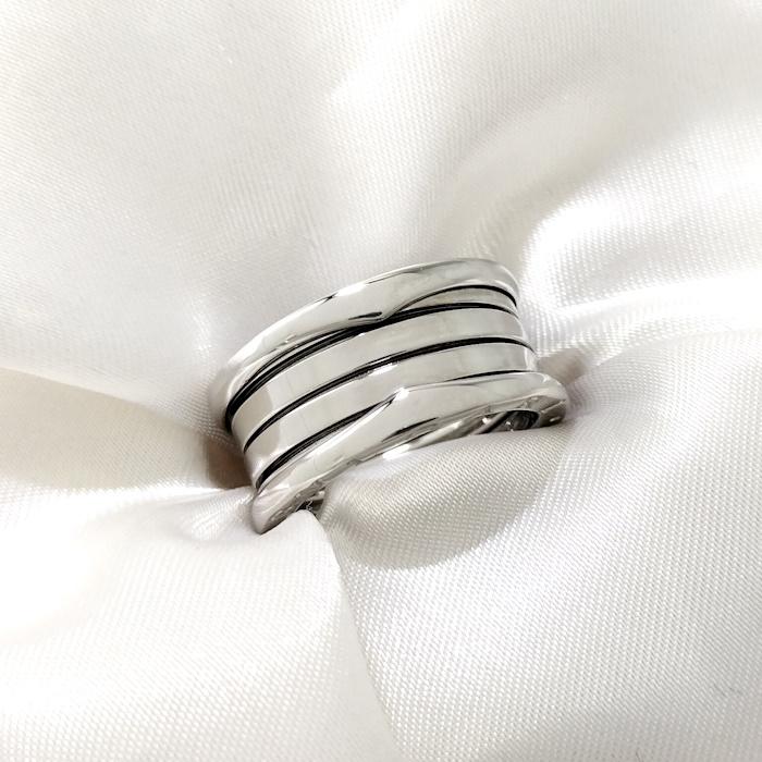 ブルガリ BVLGARI ビーゼロワンリング 3バンド 750WG K18ホワイト  
