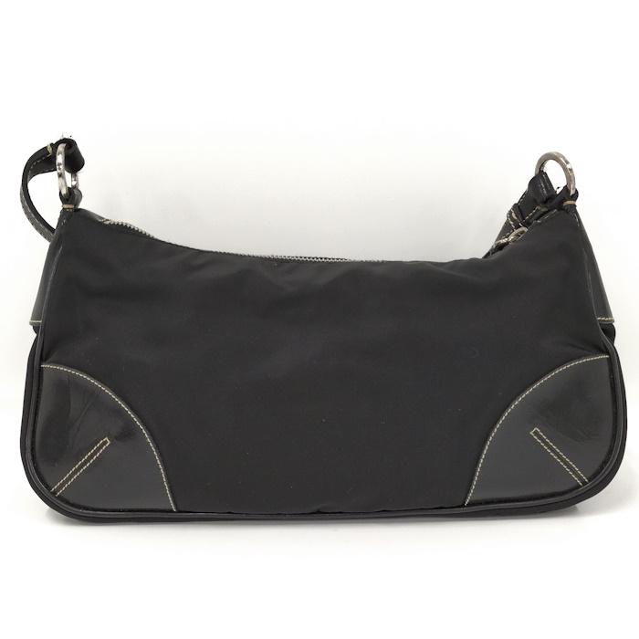 PRADA ワンショルダーバッグ 肩がけ ナイロン レザー ブラック