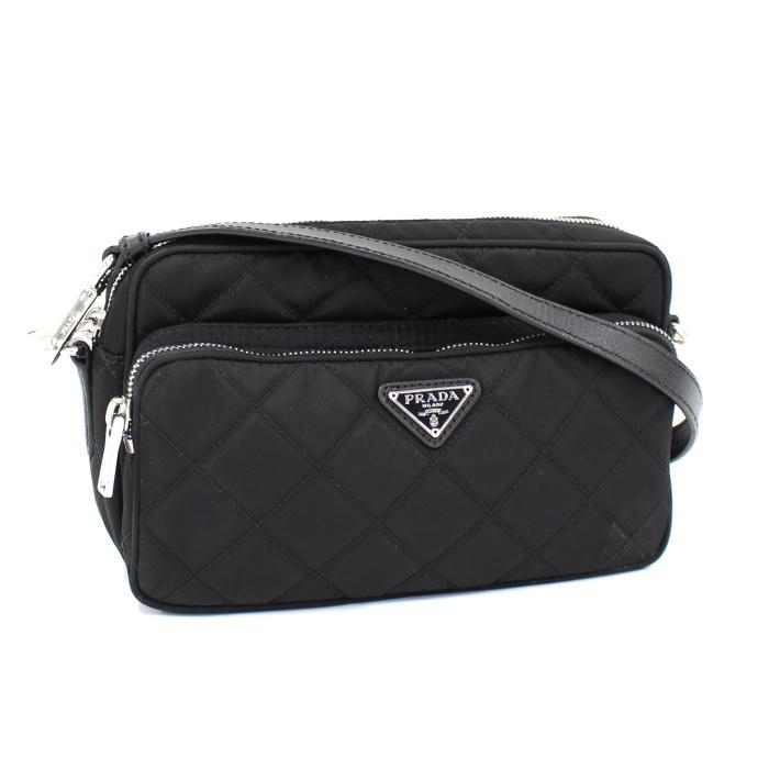 PRADA 【中古】プラダ ショルダーバッグ キルティング ブラック