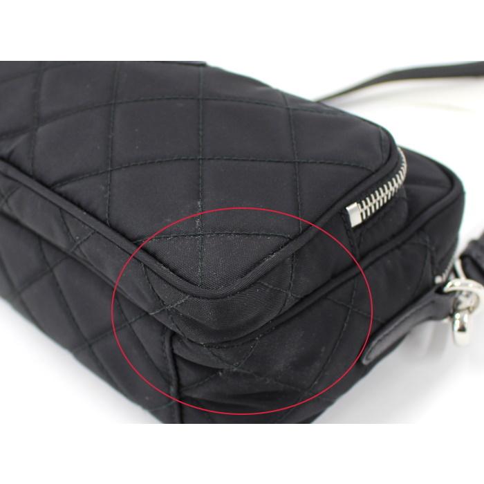 PRADA 【中古】プラダ ショルダーバッグ キルティング ブラック 