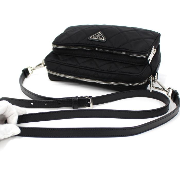 PRADA 【中古】プラダ ショルダーバッグ キルティング ブラック 