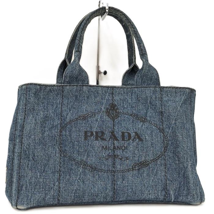 PRADA カナパトート ハンドバッグ デニム ブルー B1877B : JJ