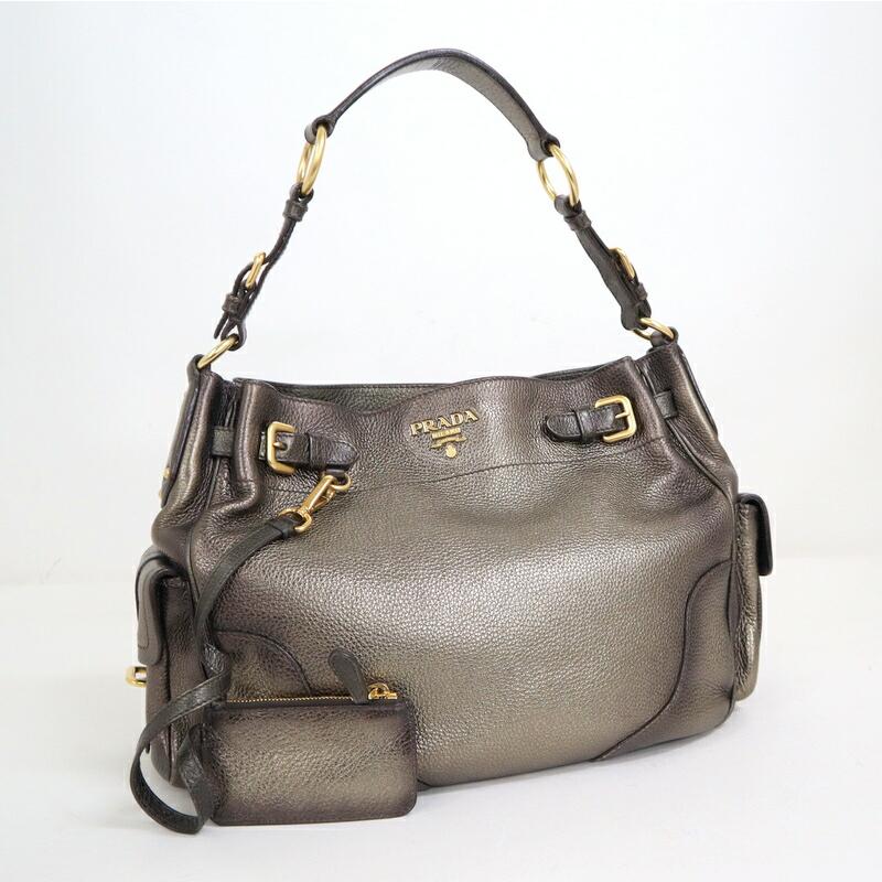 PRADA プラダ ハンドバッグ レザー ブロンズ×ゴールド金具 BR3778 : JJ