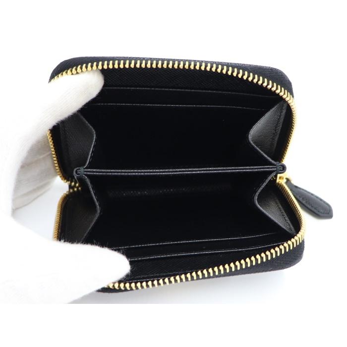 【美品】PRADA ラウンドファスナーコンコインケース サフィアーノ 三角ロゴ PRADA 【中古】プラダ コインケース ラウンドファスナー