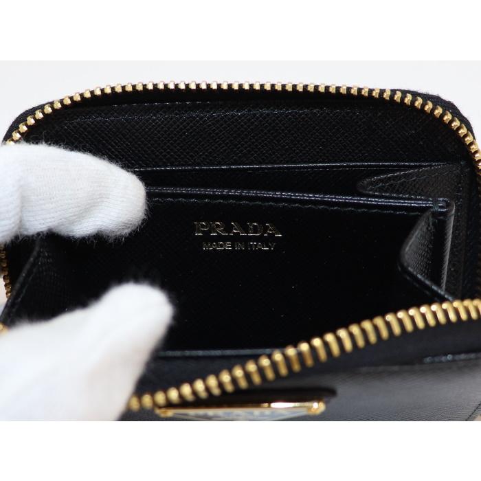【美品】PRADA ラウンドファスナーコンコインケース サフィアーノ 三角ロゴ PRADA 【中古】プラダ コインケース ラウンドファスナー