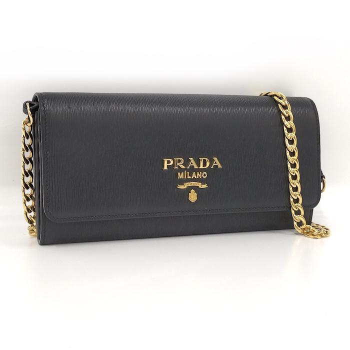 ★PRADA / プラダ★ レザー チェーンウォレット 1MT290 PRADA チェーン ウォレット ロゴ レザー 1MT290 : JJ