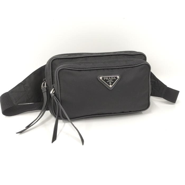 PRADA 【中古】PRADA ボディバッグ ウエストバッグ 三角ロゴ ナイロン 