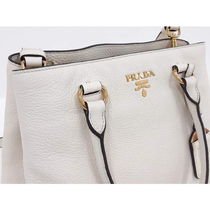 PRADA 【中古】プラダ 2WAY ショルダーバッグ レザー ホワイト