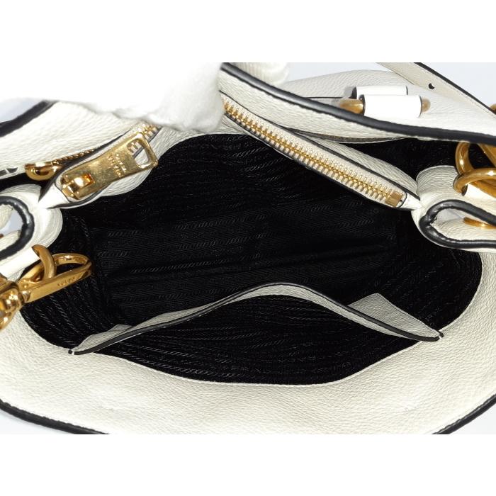 PRADA 【中古】プラダ 2WAY ショルダーバッグ レザー ホワイト