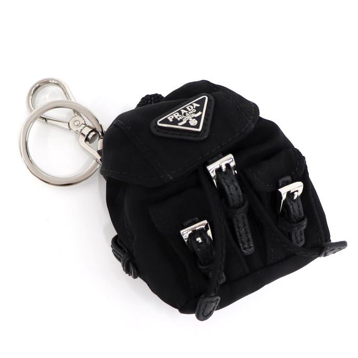 中古】プラダ リュック型キーホルダー チャーム ナイロン ブラック