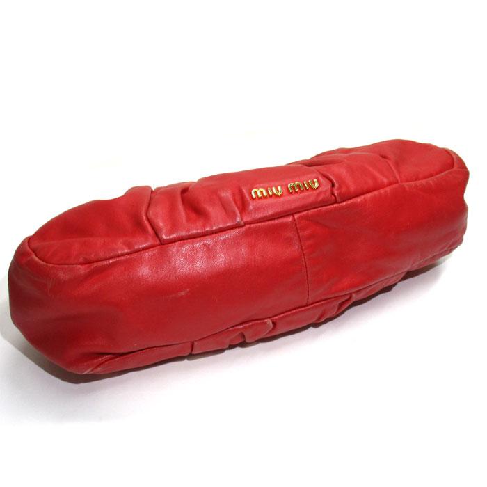 miu 【中古】miu がま口 2WAY ショルダーバッグ クラッチバッグ レザー  