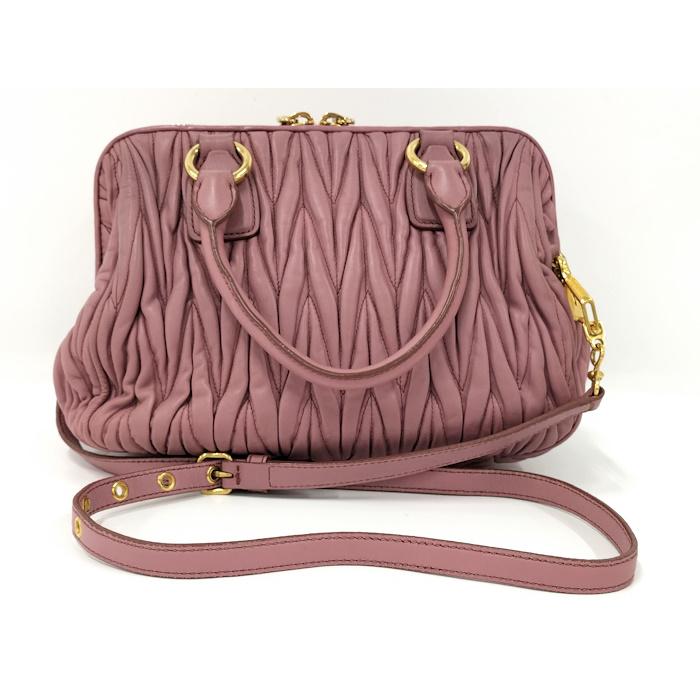 miu MIU マテラッセ 2WAYハンドバッグ レザー ピンク系 RLN059 : JJ 
