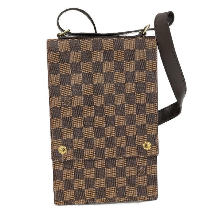 【良品】ルイヴィトン　ダミエ　ポートベロー エベヌ レザー ショルダーバッグ LOUIS VUITTON ポートベロー ショルダーバッグ ダミエ エベヌ