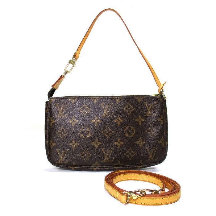 ルイヴィトンアクセソワールモノグラムポーチショルダーストラップ付き