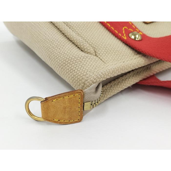 Louis Vuitton トートバッグ ベージュ/レッド LOUIS VUITTON ルイヴィトン Vトート BB ハンドバッグ 2WAY