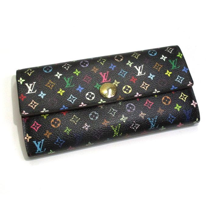 中古】LOUIS VUITTON ポルトフォイユ サラ モノグラム マルチカラー  