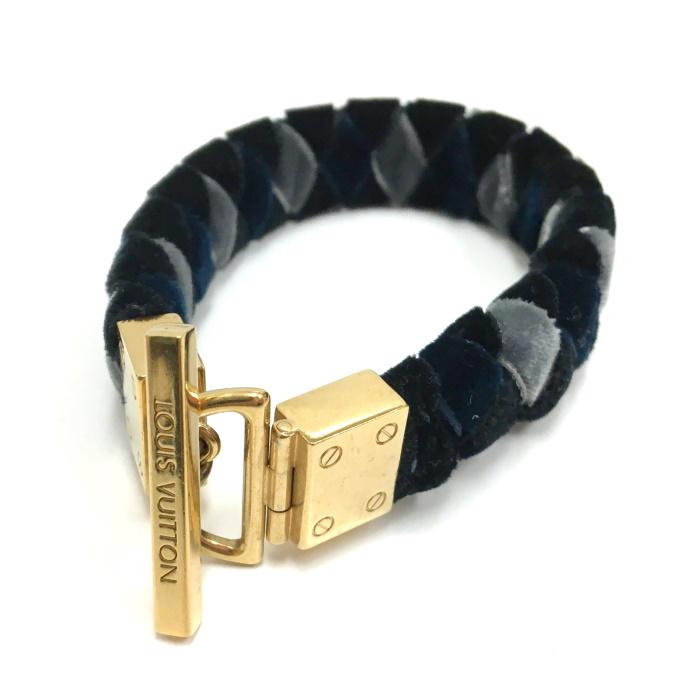 LOUIS VUITTON 【中古】ルイヴィトン ブレスレット ベロア 編み込み 