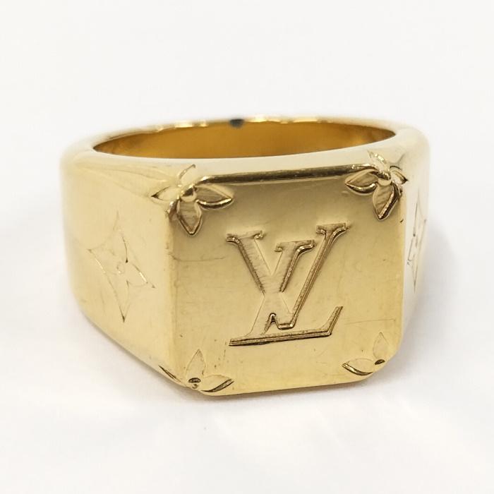LOUIS VUITTON シグネット リング 指輪 メッキ ゴールド M80190 表記 