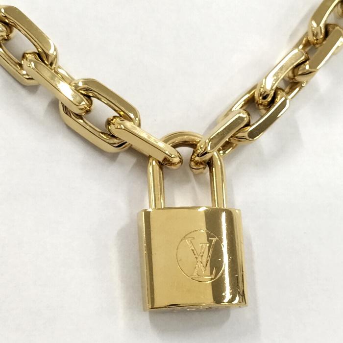 LOUIS VUITTON 【中古】LOUIS ネックレス コリエ LVエッジカデナ 錠 GP 