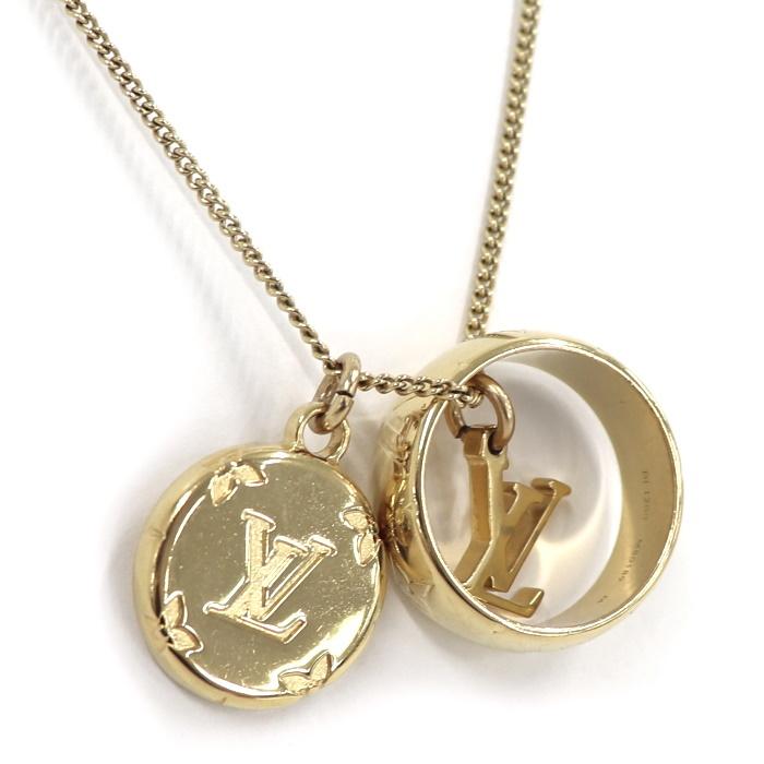 LOUIS VUITTON 【中古】ルイヴィトン リングネックレス LVイニシャル 