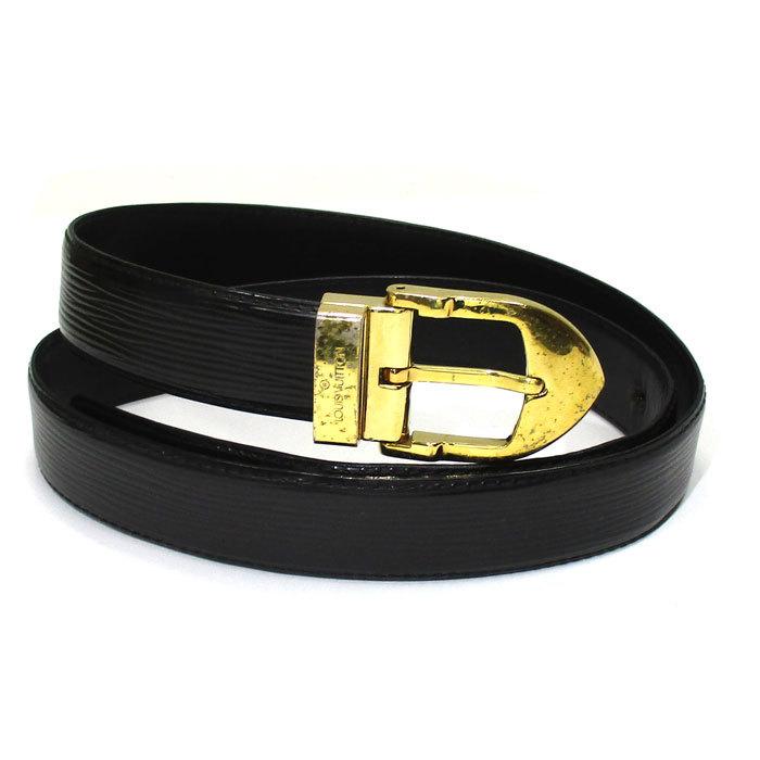 中古】LOUIS VUITTON サンチュール クラシック ベルト エピ ノワール