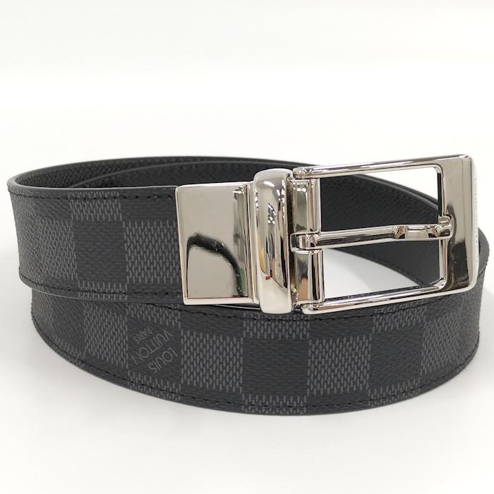 ルイヴィトン ダミエ グラフィット レザー ベルト M6834 中古 LOUIS VUITTON 【中古】LOUIS サンチュール シアトル ベルト