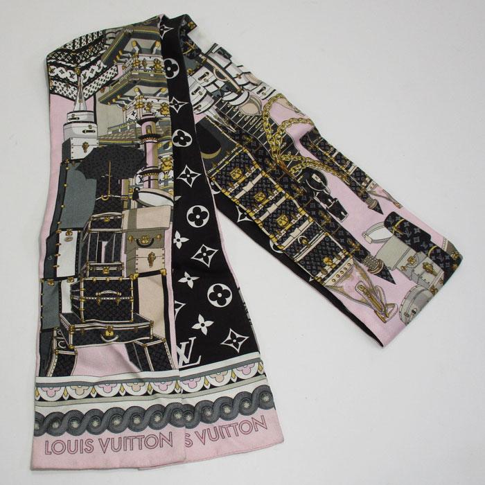 中古】LOUIS VUITTON バンドー リボンスカーフ アラウンド ザ ワールド 