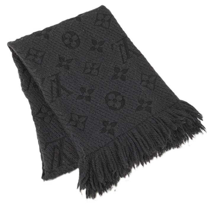 LOUIS VUITTON 濃紺　ロゴマニア　マフラー LOUIS VUITTON エシャルプ ロゴマニア マフラー モノグラム