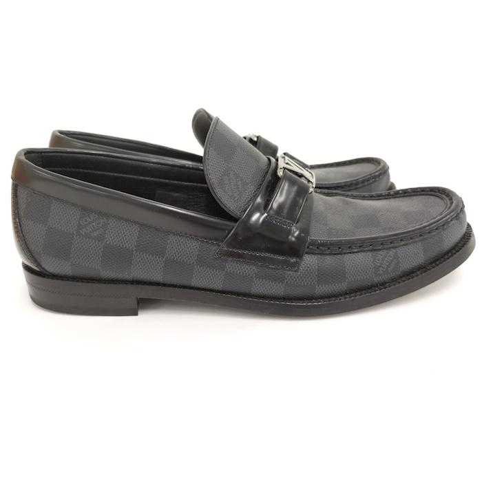 LOUIS VUITTON シューズ ロゴ メンズ ダミエ グラフィット サイズ7 1/2 