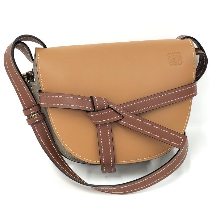 LOEWE 【中古】LOEWE ゲートバッグ スモール ショルダーバッグ レザー  