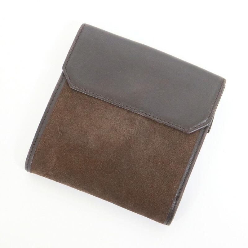 LOEWE ロエベ 2つ折り財布 スエード ダークブラウン : JJコレクション