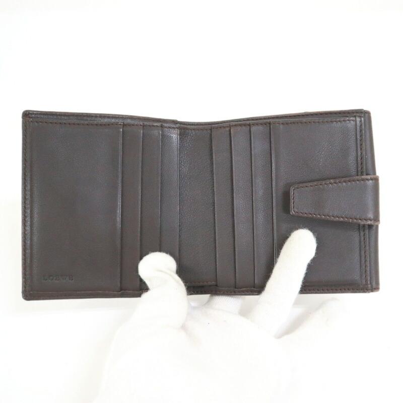 LOEWE ロエベ 2つ折り財布 スエード ダークブラウン : JJコレクション