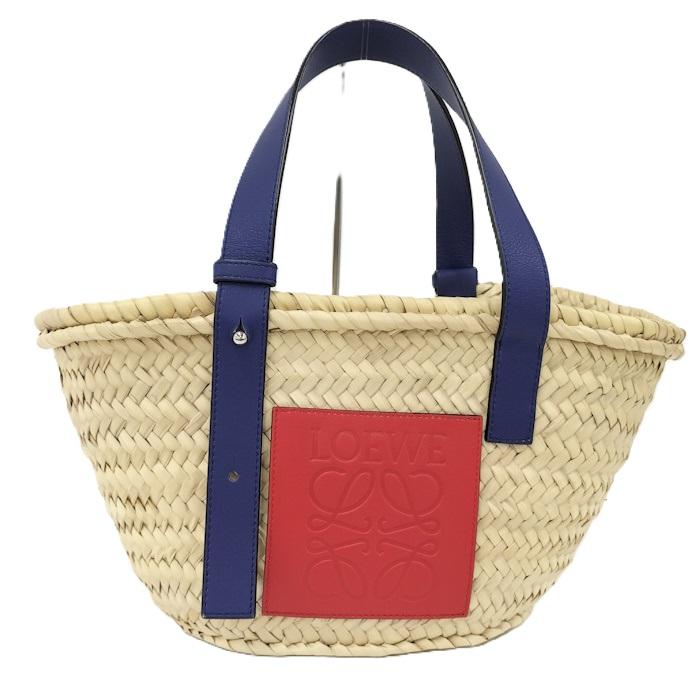 LOEWE バスケットバッグ かごバッグ アナグラム ラフィア ベージュ  