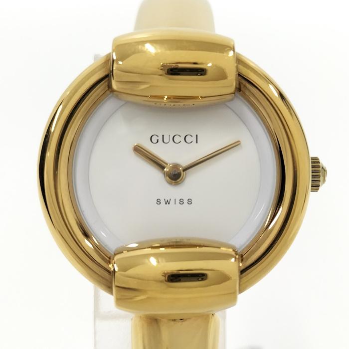 GUCCI レディース 腕時計 バングル時計 クオーツ ゴールド GP SS 