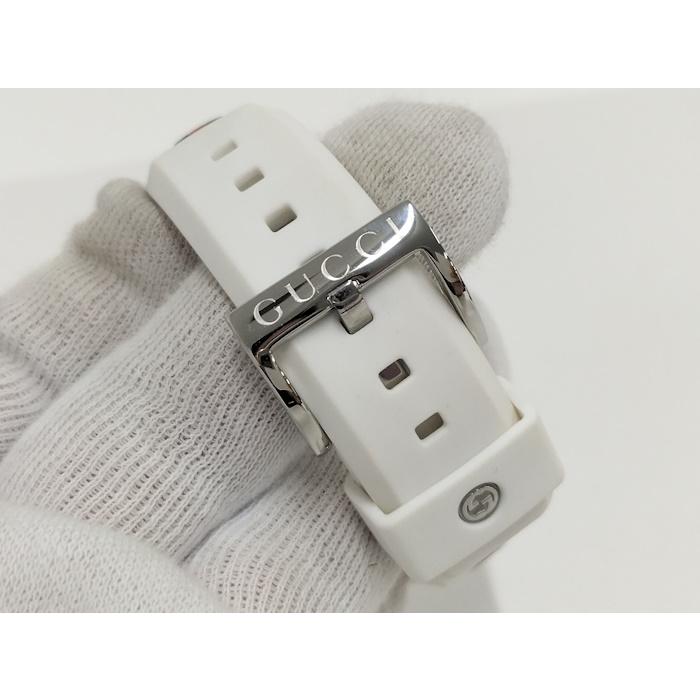GUCCI 腕時計 シンクデイト クオーツ SS ラバー シルバー文字盤